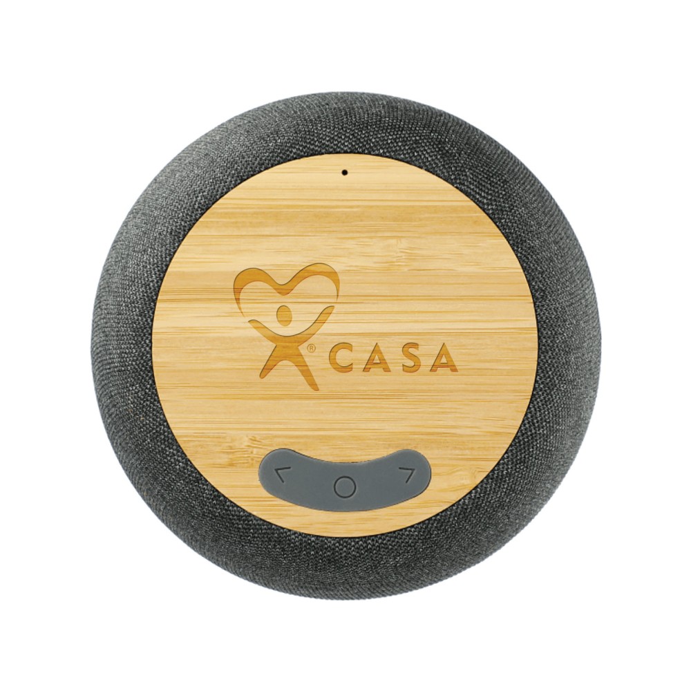 Garm Fabric & Bamboo Speaker with Wireless Chargin