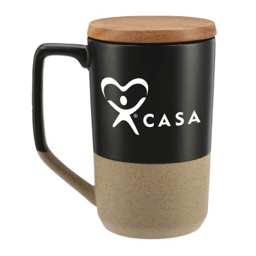 Tea & Coffee Ceramic Mug with Wood Lid 16oz OUT OF STOCK Until 3/11/26