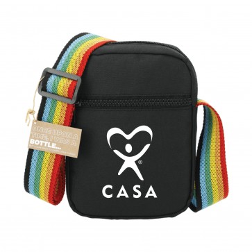Recycled Rainbow Crossbody Tote
