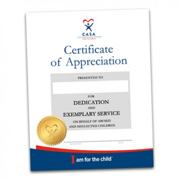 CASA Appreciation Certificate