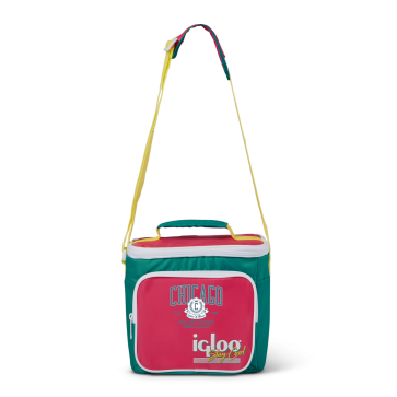 Igloo Retro Square Lunch Bag 9 (Dark Jade & Magenta & Livewire Yellow)