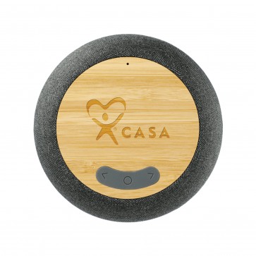 Garm Fabric & Bamboo Speaker with Wireless Chargin