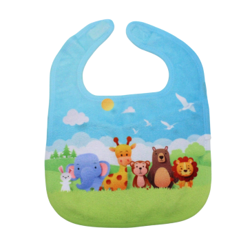 Baby Bib, 10" x 13" Poly Velour Front, Cotton Back, Velcro