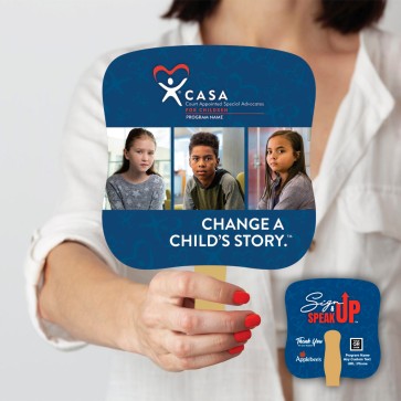 2-Sided Sign Up Speak Up Full Color Hand Fans 