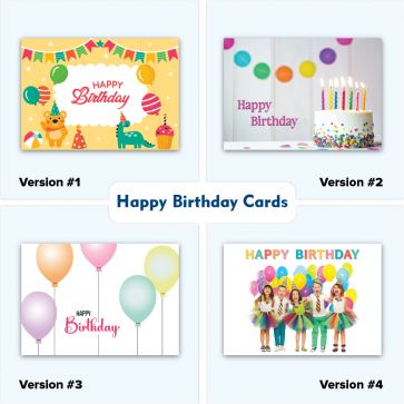 Custom Happy Birthday Greeting Cards - Direct Print/ With envelopes