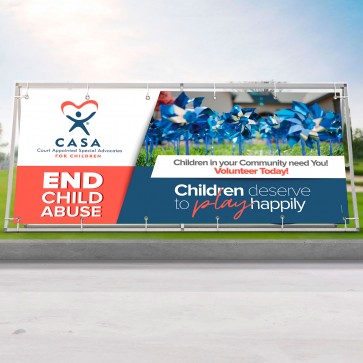 Child Abuse Prevention Pinwheel Vinyl Banner