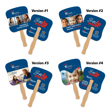 2-Sided Sign Up Speak Up Full Color Hand Fans 
