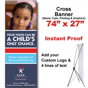 Girl Purple Tank Cross Banner (74x27)