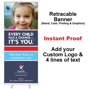Girl Pink Shirt Retractable Banner (Every Child)