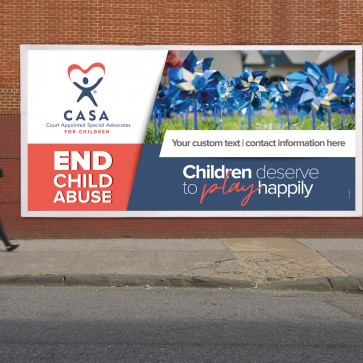 Custom Child Abuse Prevention Pinwheel Vinyl Banner