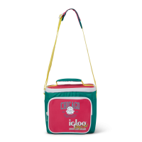 Igloo Retro Square Lunch Bag 9 (Dark Jade & Magenta & Livewire Yellow)