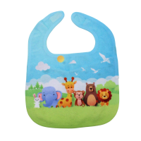 Baby Bib, 10" x 13" Poly Velour Front, Cotton Back, Velcro