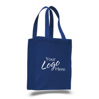 Canvas Shopping Tote Bag 10.5" W x 14" H with 5" Gusset