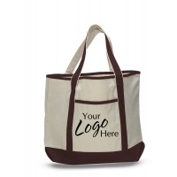 Canvas Large Deluxe Tote Bag 22" W x 16" H with 6" Gusset
