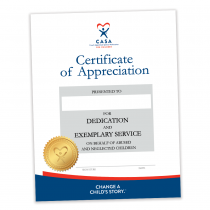 CASA Appreciation Certificate