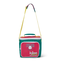 Igloo Retro Square Lunch Bag 9 (Dark Jade & Magenta & Livewire Yellow)