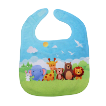 Baby Bib, 10" x 13" Poly Velour Front, Cotton Back, Velcro