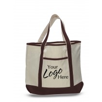 Canvas Large Deluxe Tote Bag 22" W x 16" H with 6" Gusset