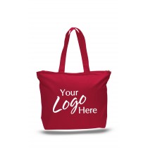 Canvas Zipper Tote Bag 20" W x 15" H with 5" Gusset