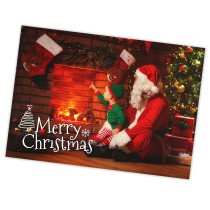 CUSTOM Merry Christmas Santa & Kid Cards With Envelopes