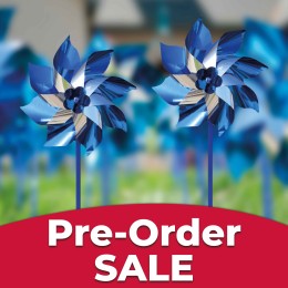 Large Blue Awareness Pinwheels - PRESALE