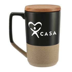 Tea & Coffee Ceramic Mug with Wood Lid 16oz OUT OF STOCK Until 3/11/26
