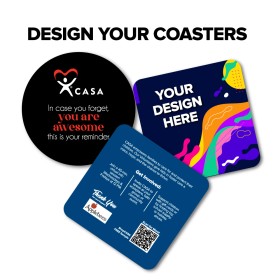Coasters – Custom Design (Round or Square) **Ships Free**