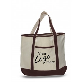 Canvas Large Deluxe Tote Bag 22" W x 16" H with 6" Gusset